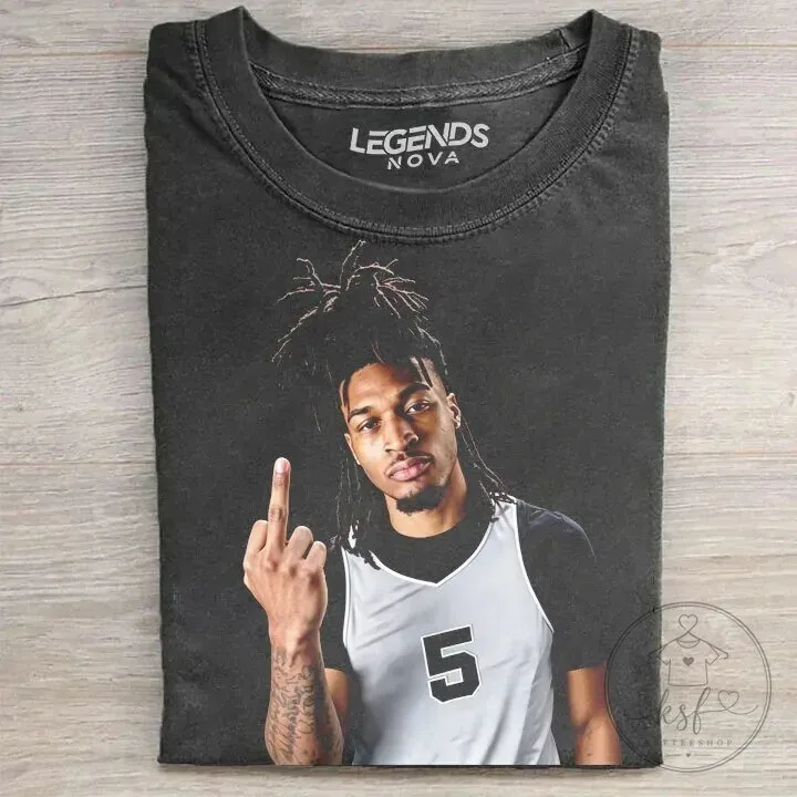 Stephon Castle Number 5 Basketball Player Black Graphic T-Shirt