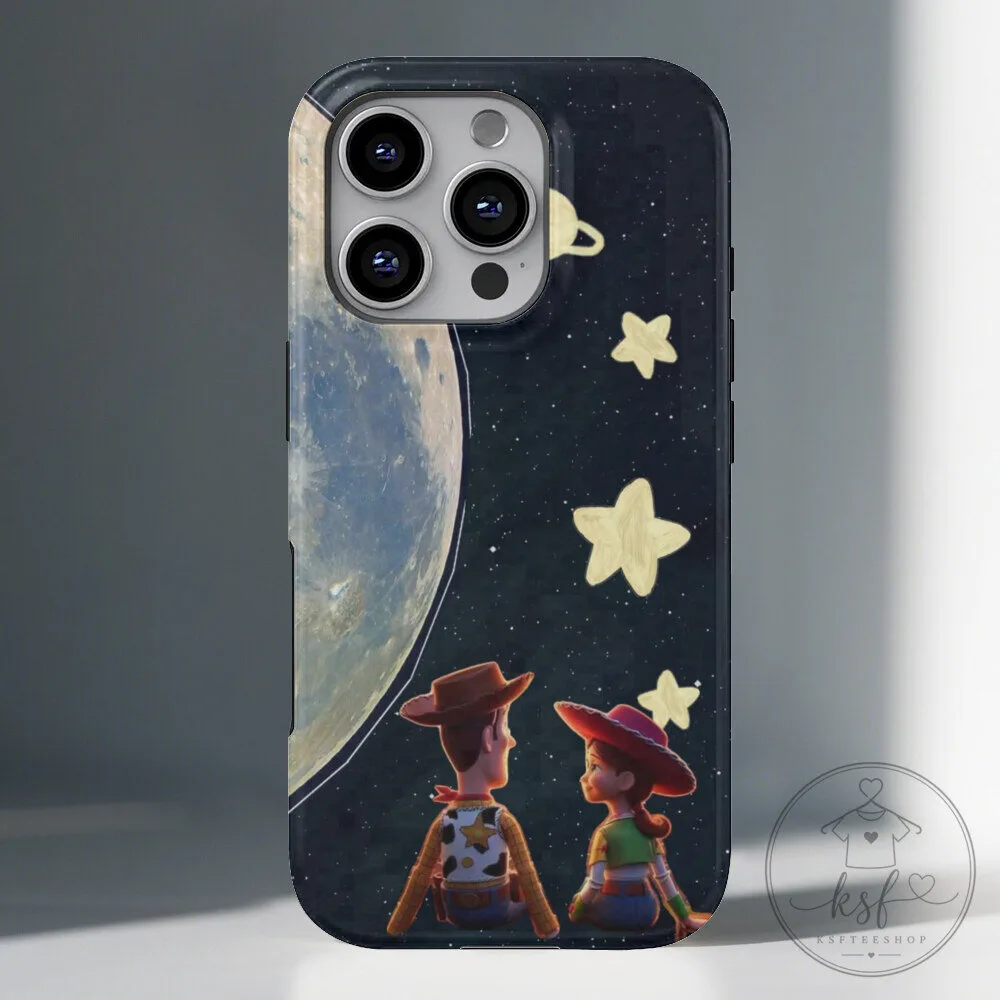 Toy Story Woody and Jessie Moon and Stars Night Sky Phone Case