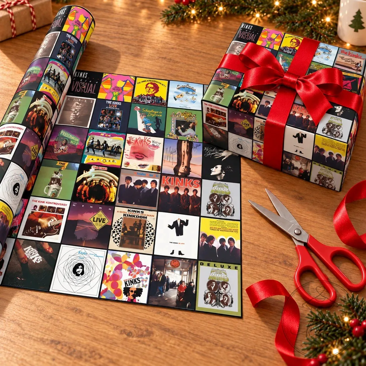 The Kinks Album Covers Vintage Rock Music Gift Wrapping Paper Roll