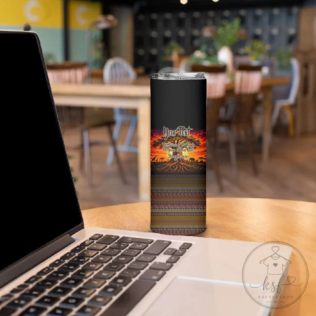 Personalized 80th Birthday Baobab Tree African Sunset Savanna Skinny Tumbler 12 Personalized 80th Birthday Baobab Tree African Sunset Savanna Skinny Tumbler