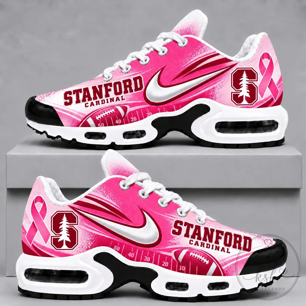 Stanford Cardinal Breast Cancer Awareness Pink Football Sneakers