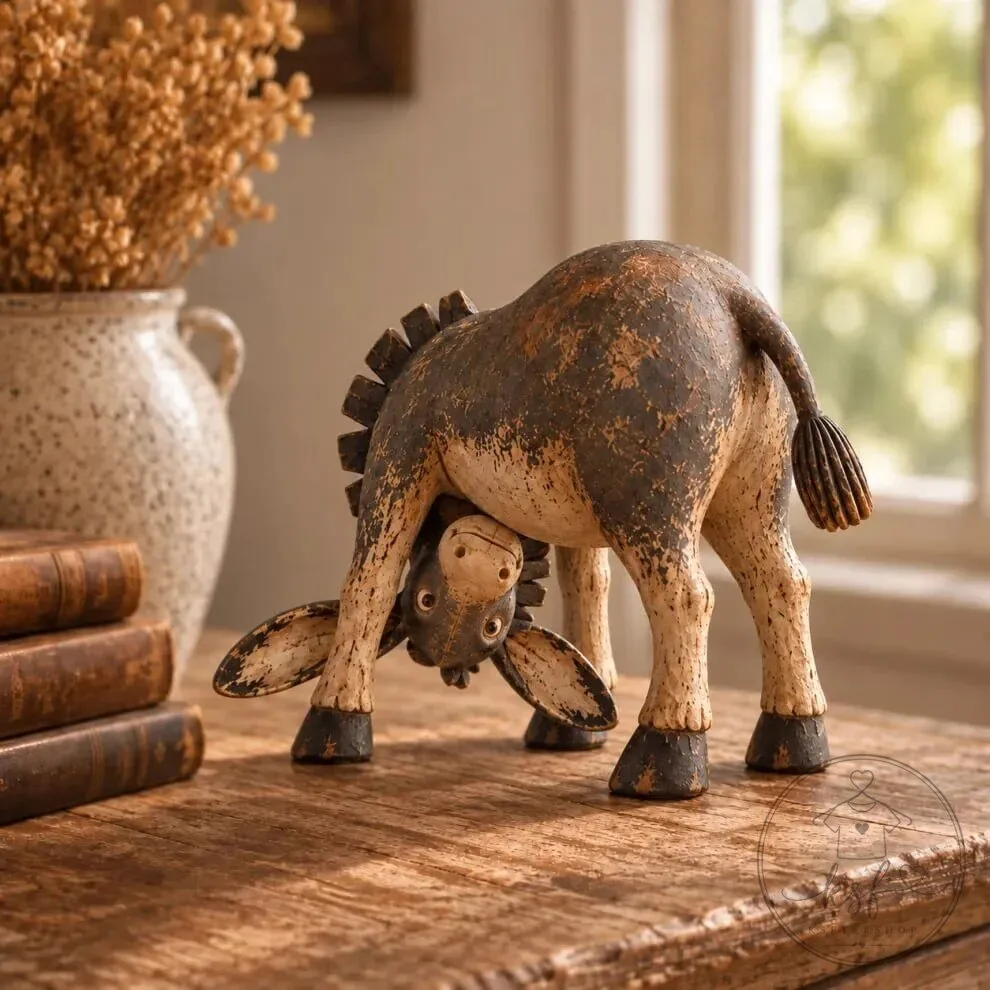Rustic Farmhouse Donkey Figurine - Whimsical Animal Home Decor Statue 10 Rustic Farmhouse Donkey Figurine - Whimsical Animal Home Decor Statue