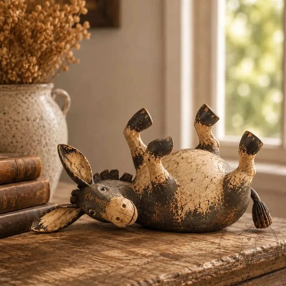 Rustic Farmhouse Donkey Figurine - Whimsical Animal Home Decor Statue 11 Rustic Farmhouse Donkey Figurine - Whimsical Animal Home Decor Statue