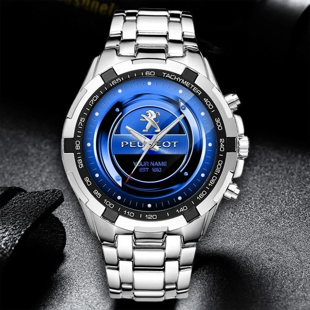Stainless Steel Watch with Elegant Fashion Design and Custom Name from Peugeot