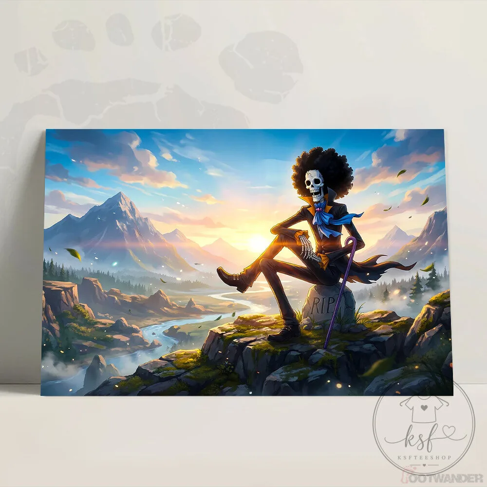 One Piece Brook Immortality and Loneliness Anime Art Canvas Wall Decor