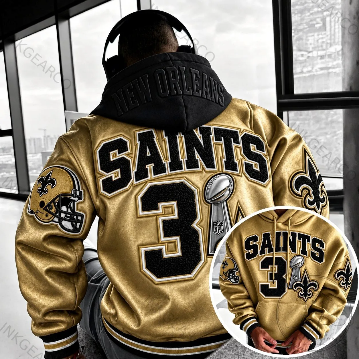 Gold Hoodie for Super Bowl Champion New Orleans Saints Fans