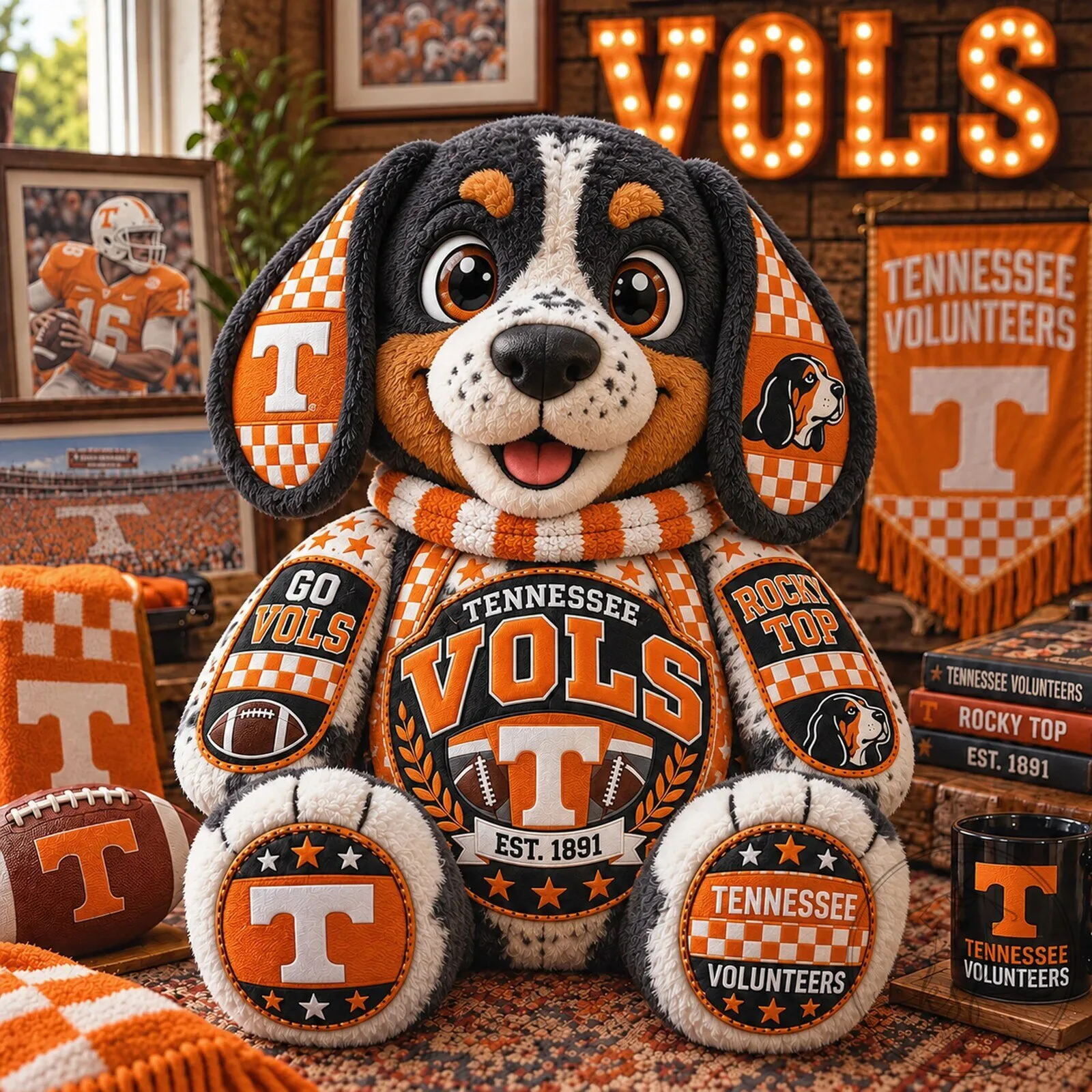 Tennessee Volunteers Football Team Mascot Plush Stuffed Animal Toy