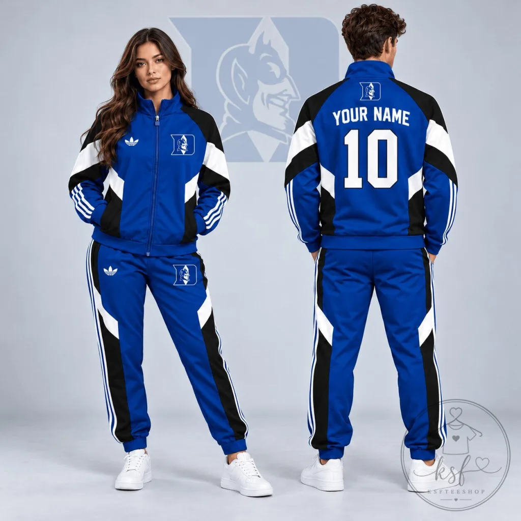Duke Blue Devils Personalized Tracksuit Set with Custom Name and Number Duke Blue Devils Personalized Tracksuit Set with Custom Name and Number