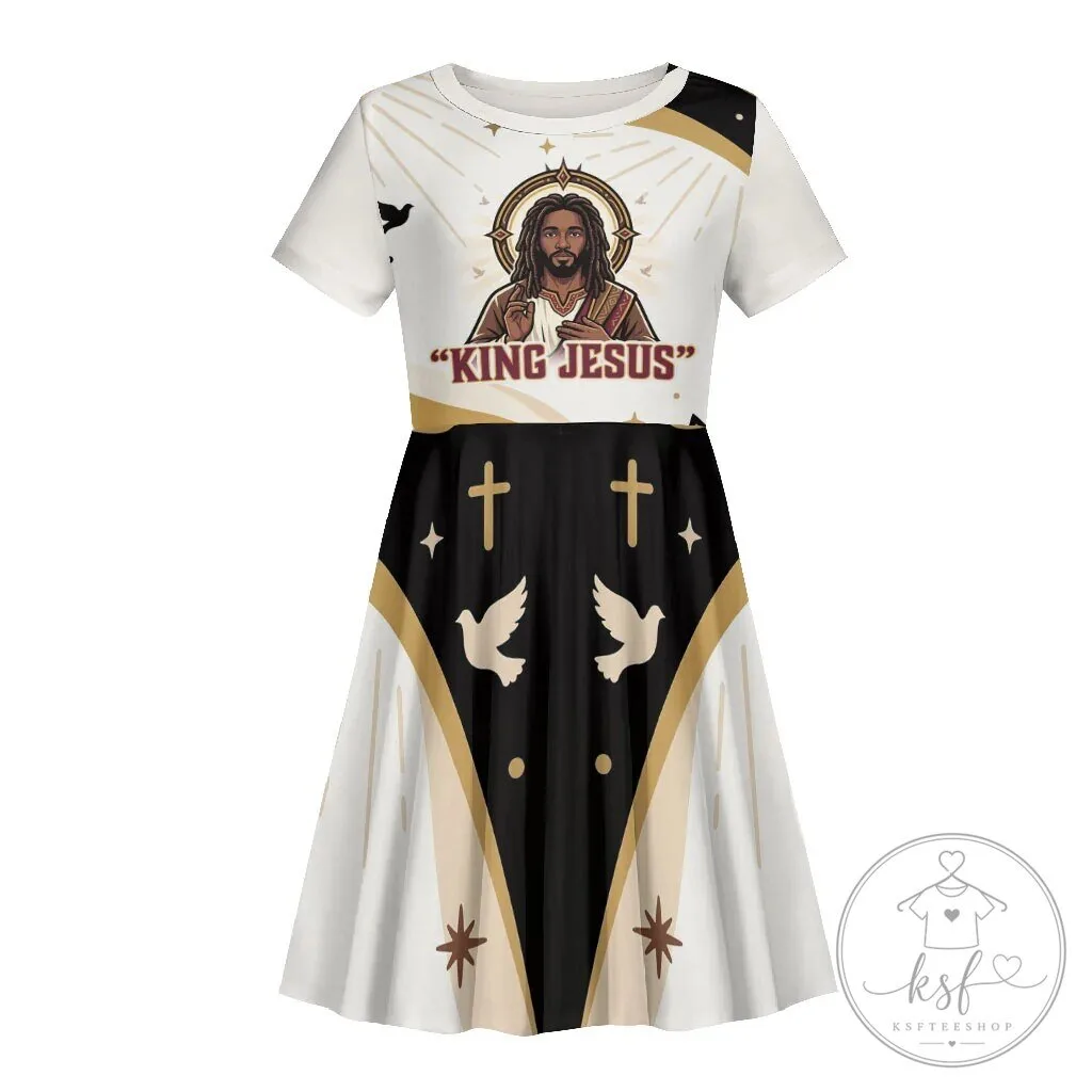 King Jesus African Black Christ Religious Christian Faith Holy Cross Dove Dress