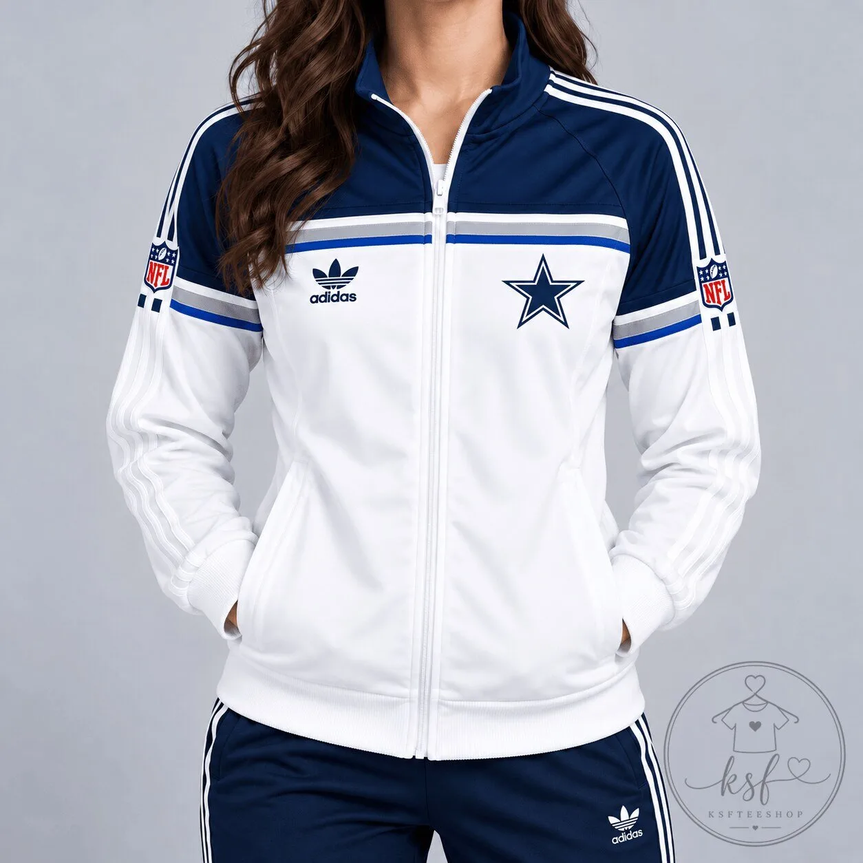 Dallas Cowboys Adidas NFL Retro Heritage Full-Zip Casual Jacket