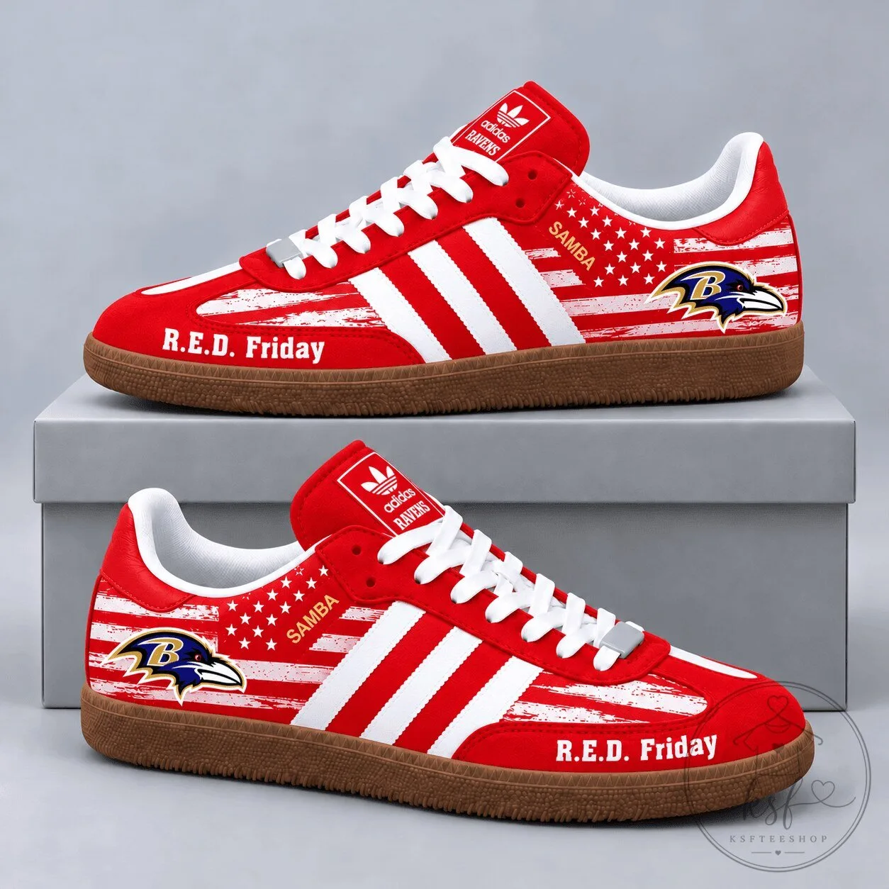 Baltimore Ravens R.E.D. Friday American Flag Samba Shoes
