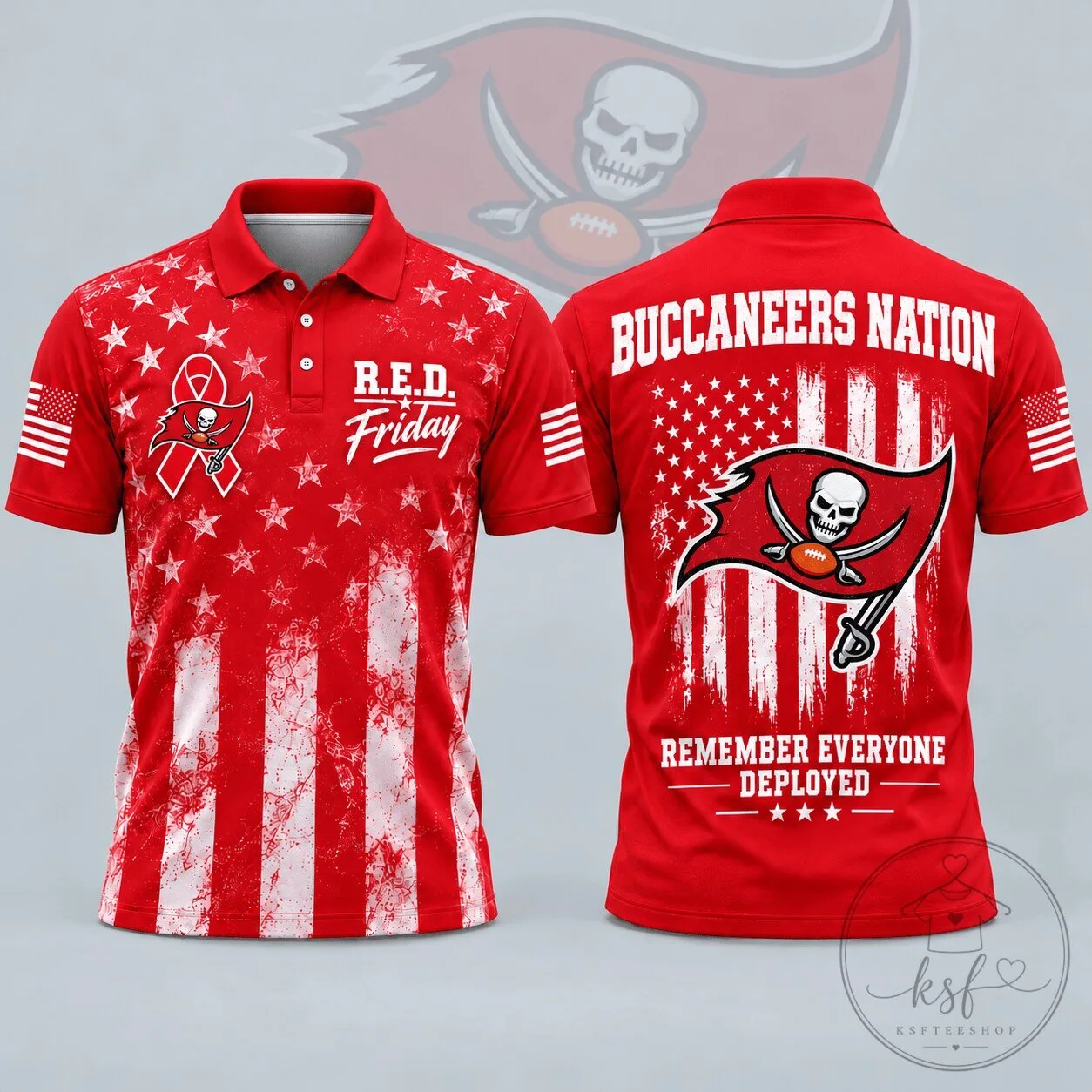 Tampa Bay Buccaneers Remember Everyone Deployed R.E.D. Friday Polo Shirt 5 Tampa Bay Buccaneers Remember Everyone Deployed R.E.D. Friday Polo Shirt