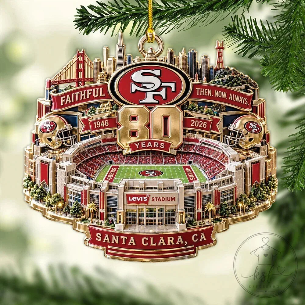 San Francisco 49ers 80th Anniversary Levi's Stadium Christmas Ornament
