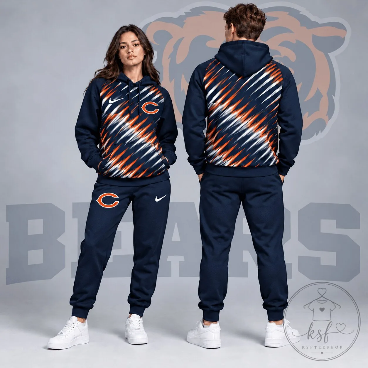Chicago Bears NFL Dynamic Slash Streak Graphic Pullover Hoodie