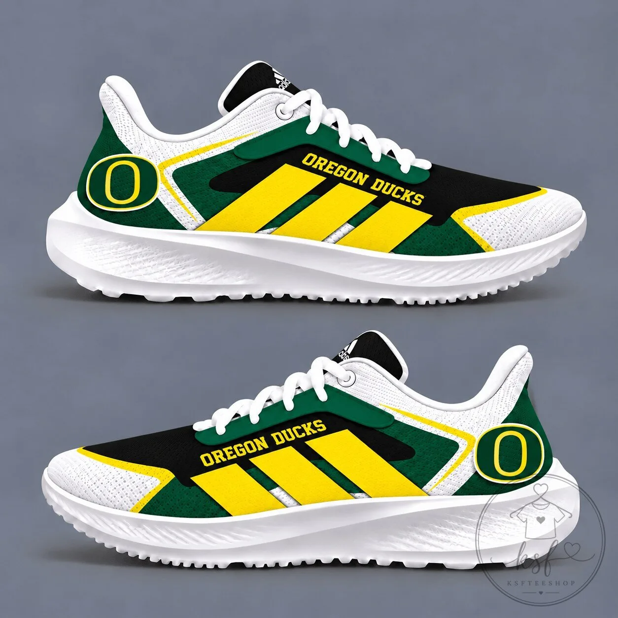 Oregon Ducks NCAA Team Logo Running Shoes - Game Day Edition Sneakers 1 Oregon Ducks NCAA Team Logo Running Shoes - Game Day Edition Sneakers