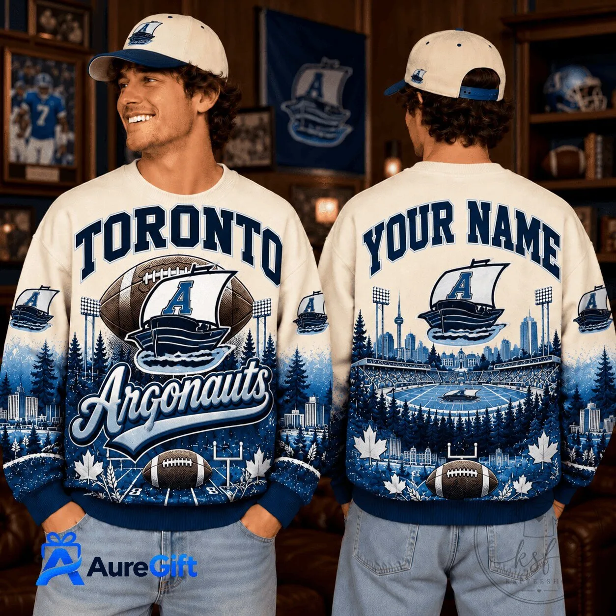 Toronto Argonauts Personalized Christmas Football Ugly Sweater Sweatshirt 1 Toronto Argonauts Personalized Christmas Football Ugly Sweater Sweatshirt