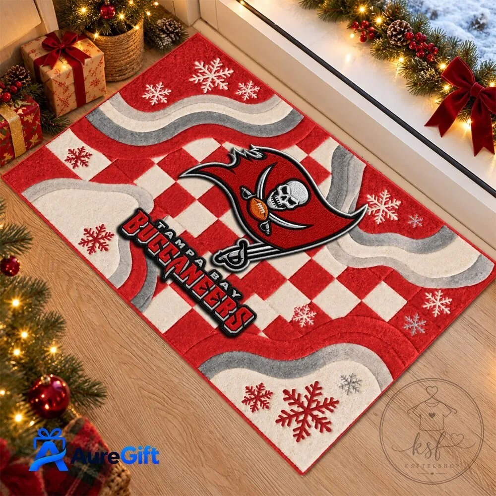 Tampa Bay Buccaneers Christmas Holiday Doormat