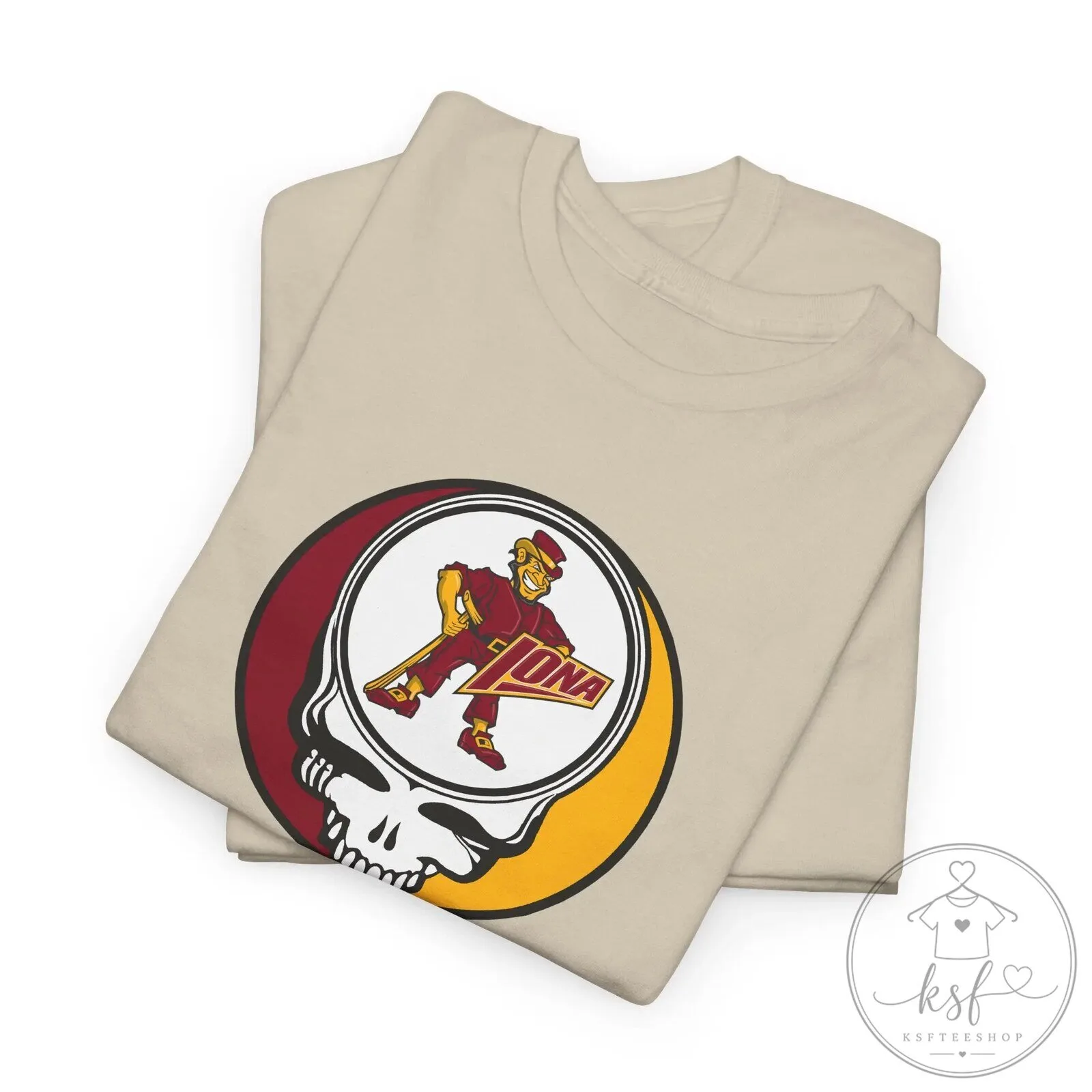 Iona Gaels Stealie Skull Grateful Dead Inspired College Sports T-Shirt 24 Iona Gaels Stealie Skull Grateful Dead Inspired College Sports T-Shirt