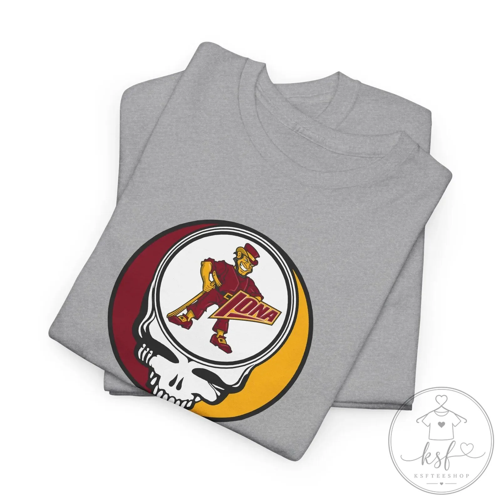 Iona Gaels Stealie Skull Grateful Dead Inspired College Sports T-Shirt 26 Iona Gaels Stealie Skull Grateful Dead Inspired College Sports T-Shirt