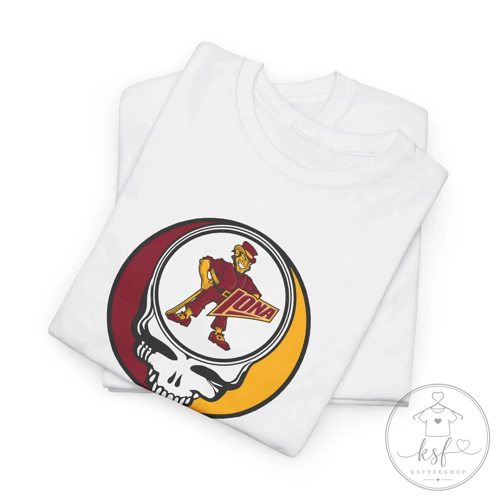 Iona Gaels Stealie Skull Grateful Dead Inspired College Sports T-Shirt 32 Iona Gaels Stealie Skull Grateful Dead Inspired College Sports T-Shirt