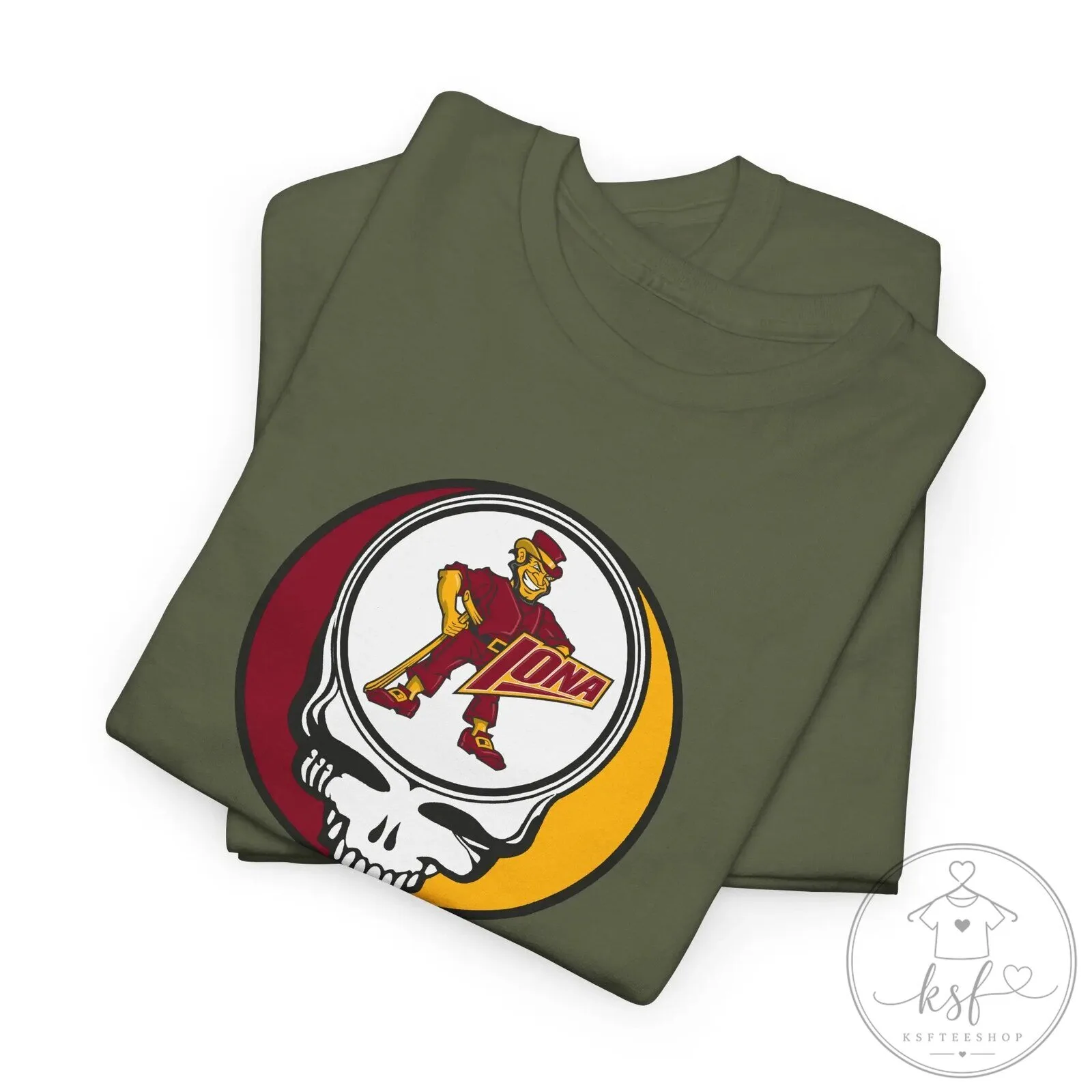Iona Gaels Stealie Skull Grateful Dead Inspired College Sports T-Shirt 34 Iona Gaels Stealie Skull Grateful Dead Inspired College Sports T-Shirt