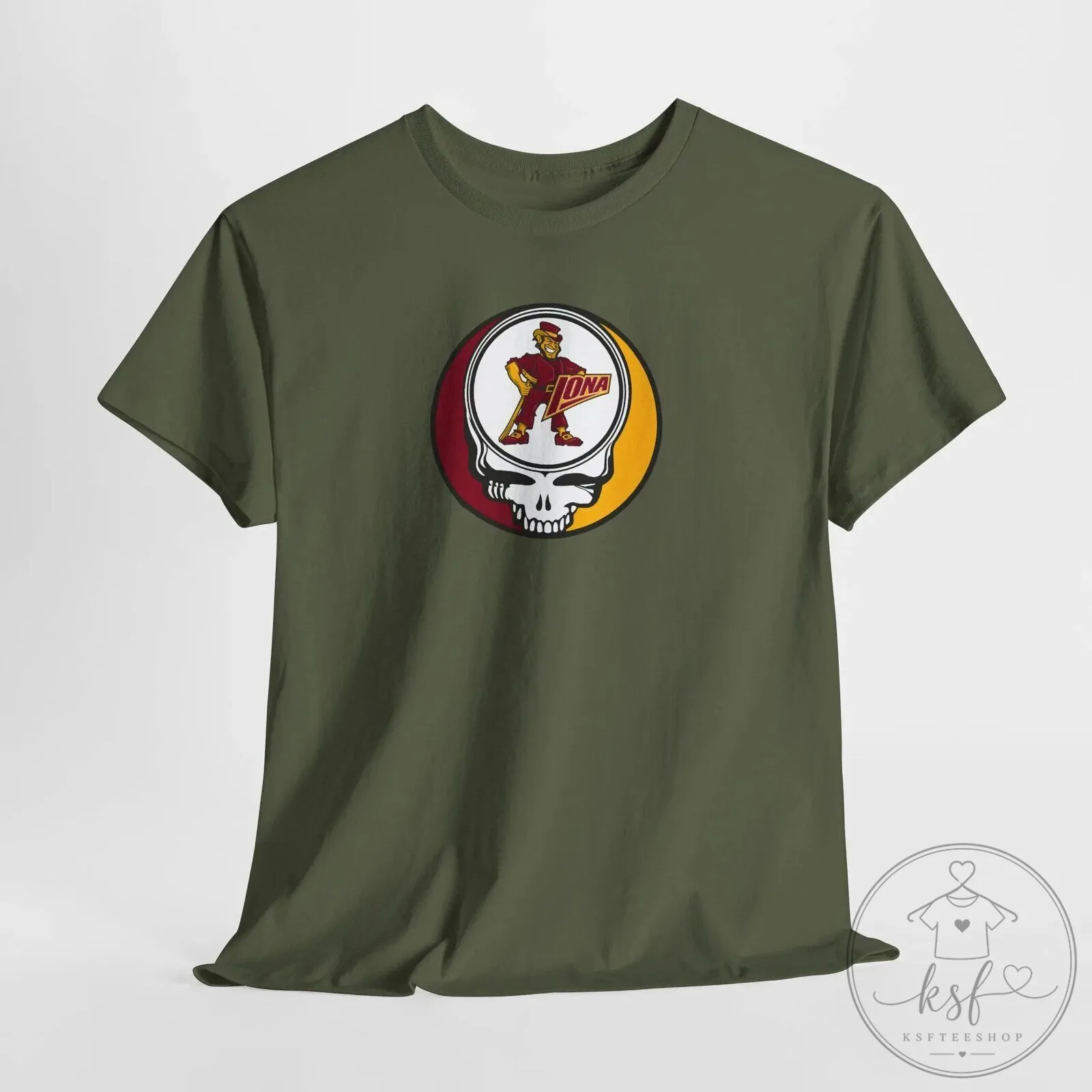 Iona Gaels Stealie Skull Grateful Dead Inspired College Sports T-Shirt 35 Iona Gaels Stealie Skull Grateful Dead Inspired College Sports T-Shirt