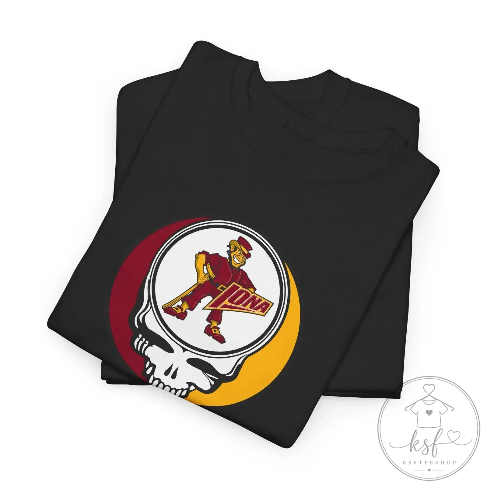 Iona Gaels Stealie Skull Grateful Dead Inspired College Sports T-Shirt 38 Iona Gaels Stealie Skull Grateful Dead Inspired College Sports T-Shirt