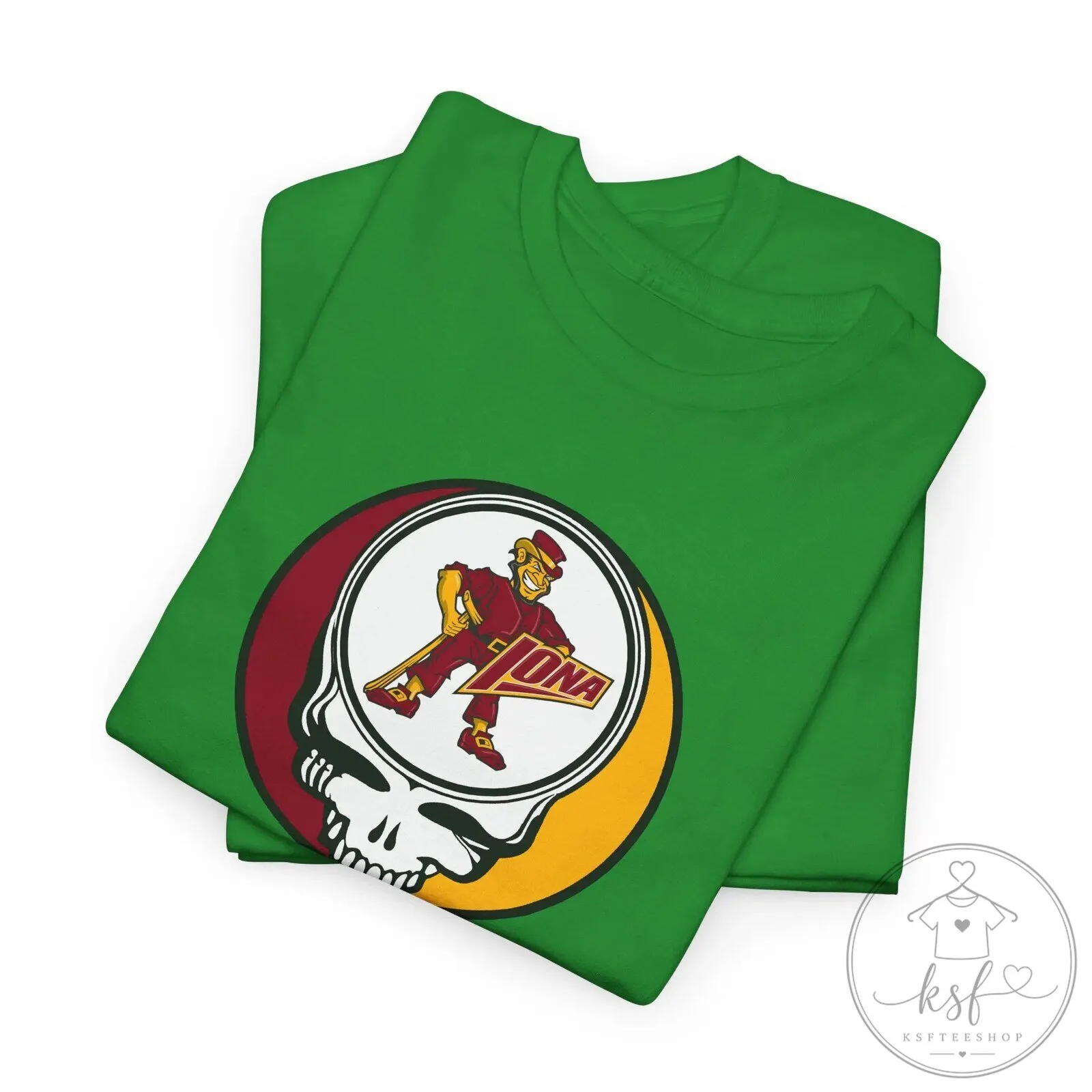 Iona Gaels Stealie Skull Grateful Dead Inspired College Sports T-Shirt 40 Iona Gaels Stealie Skull Grateful Dead Inspired College Sports T-Shirt