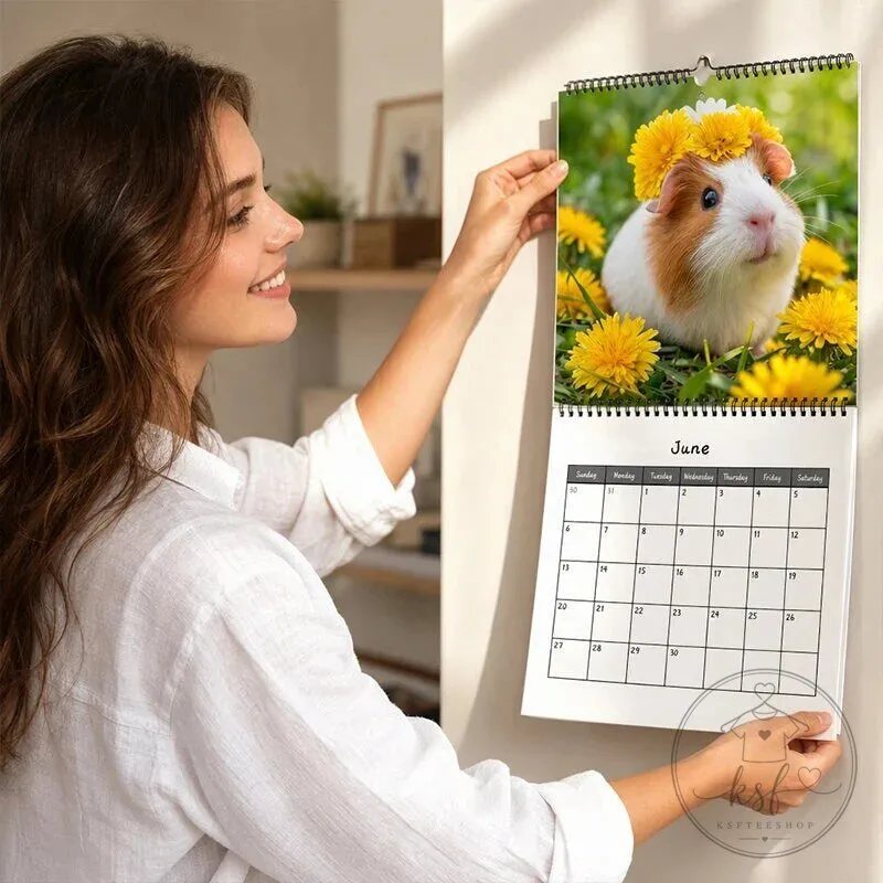 Cute Guinea Pig Wall Calendar 2024 - Adorable Pet Animal Monthly Planner