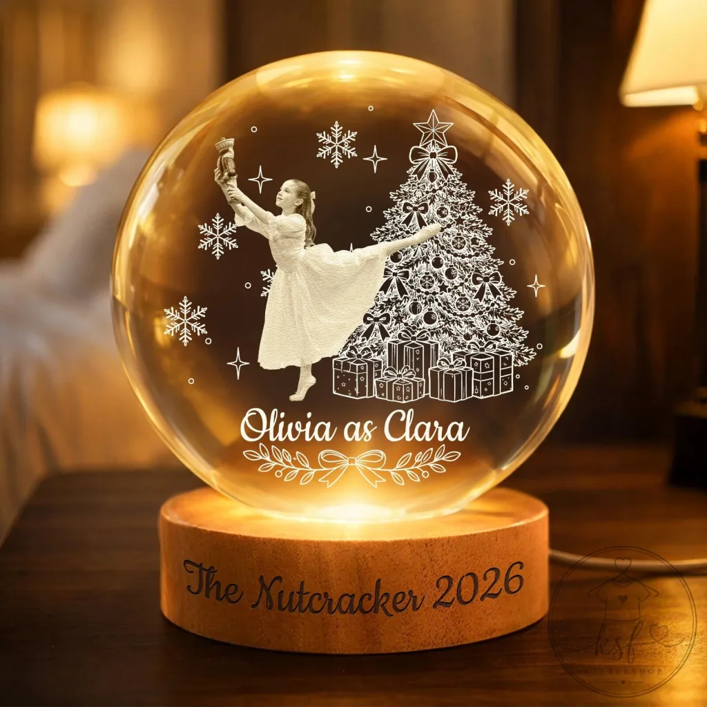 Personalized Nutcracker Ballet Clara Dancer Christmas Crystal Ball Night Light Personalized Nutcracker Ballet Clara Dancer Christmas Crystal Ball Night Light