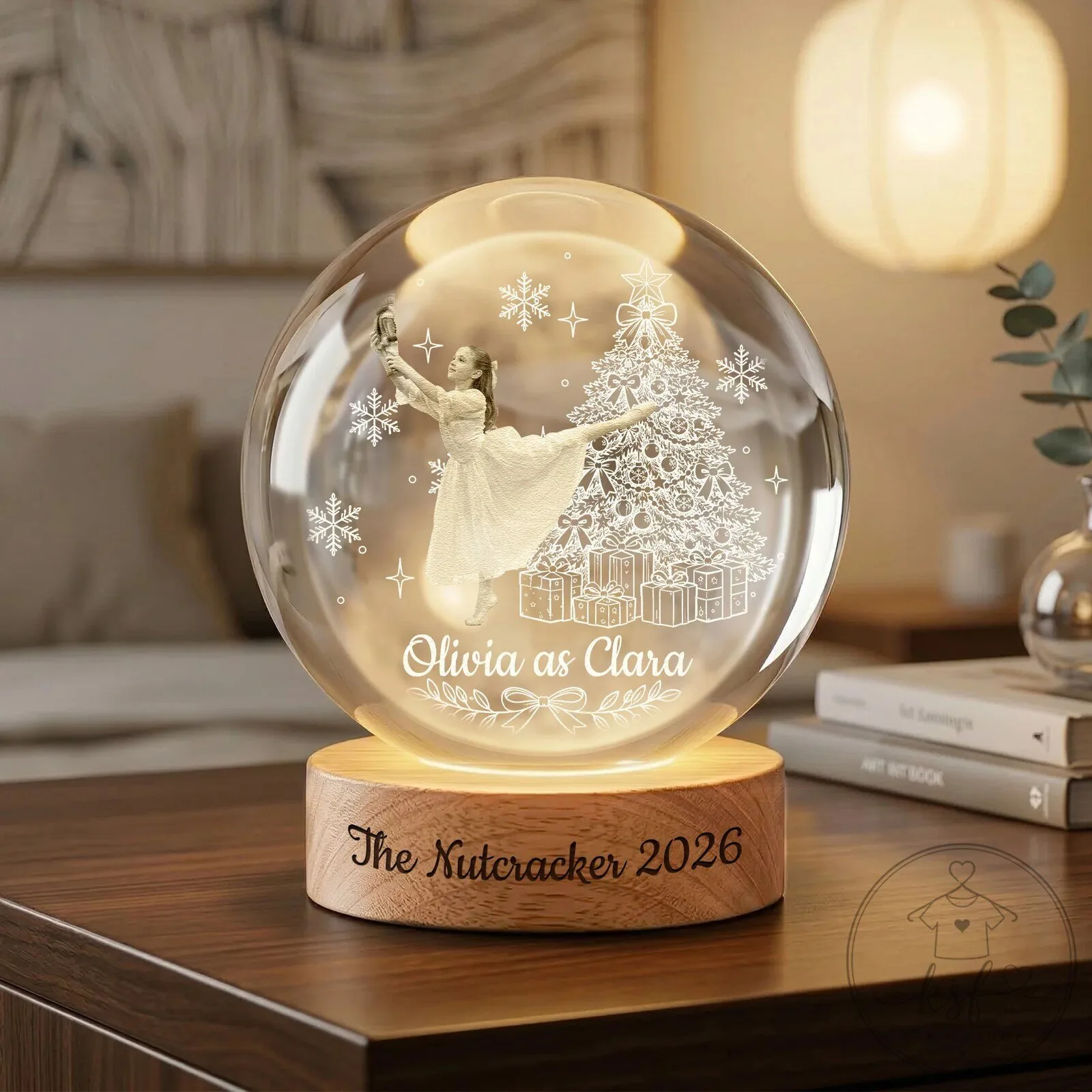 Personalized Nutcracker Ballet Clara Dancer Christmas Crystal Ball Night Light 9 Personalized Nutcracker Ballet Clara Dancer Christmas Crystal Ball Night Light