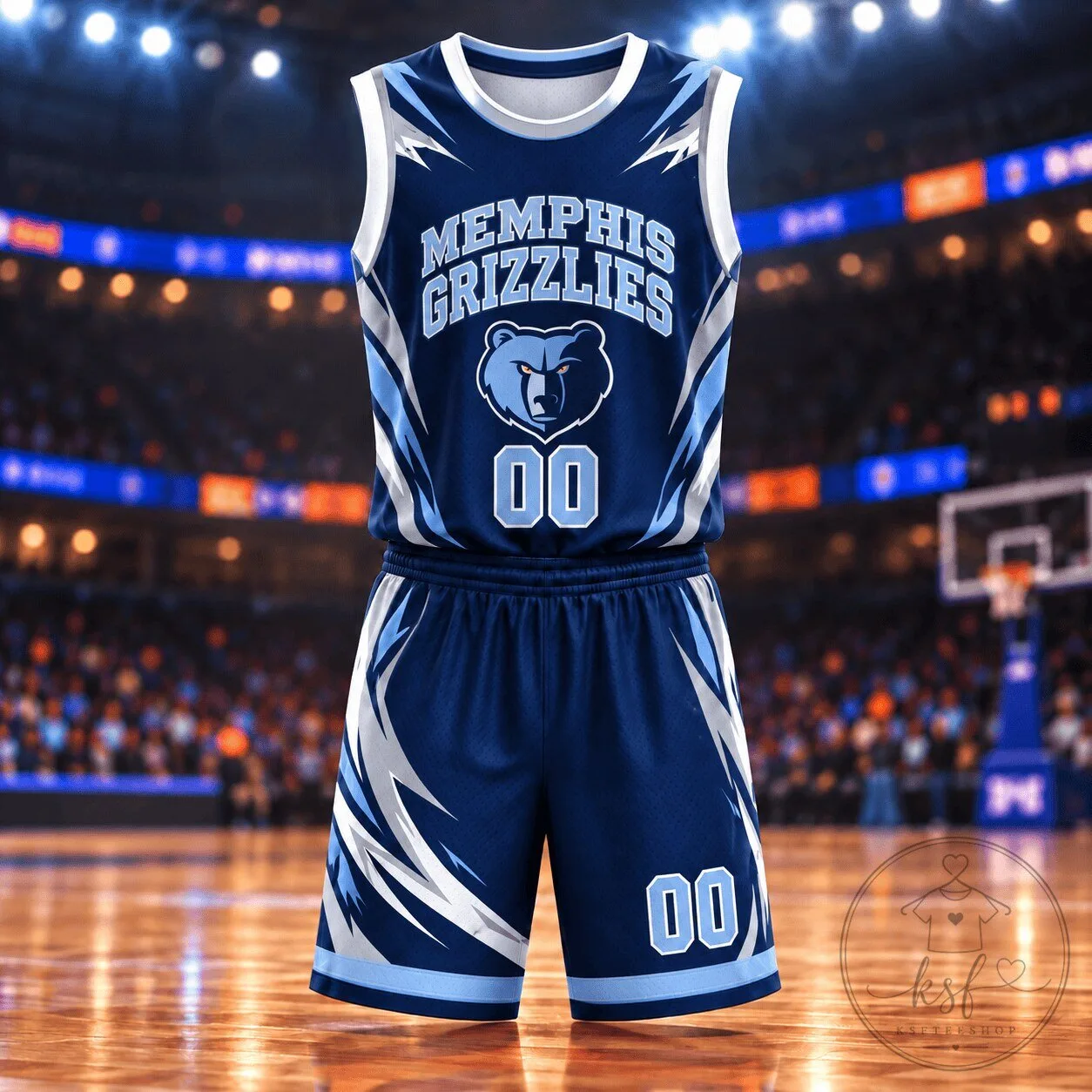 Memphis Grizzlies NBA Basketball Team Personalized Jersey and Shorts Set
