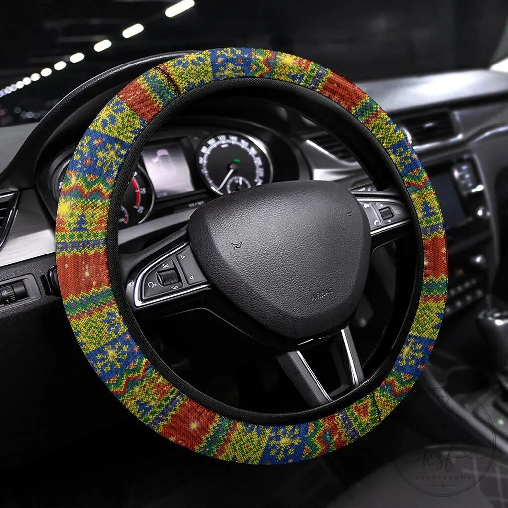 Ethiopian Melkam Genna Jesus Christ Christmas Steering Wheel Cover