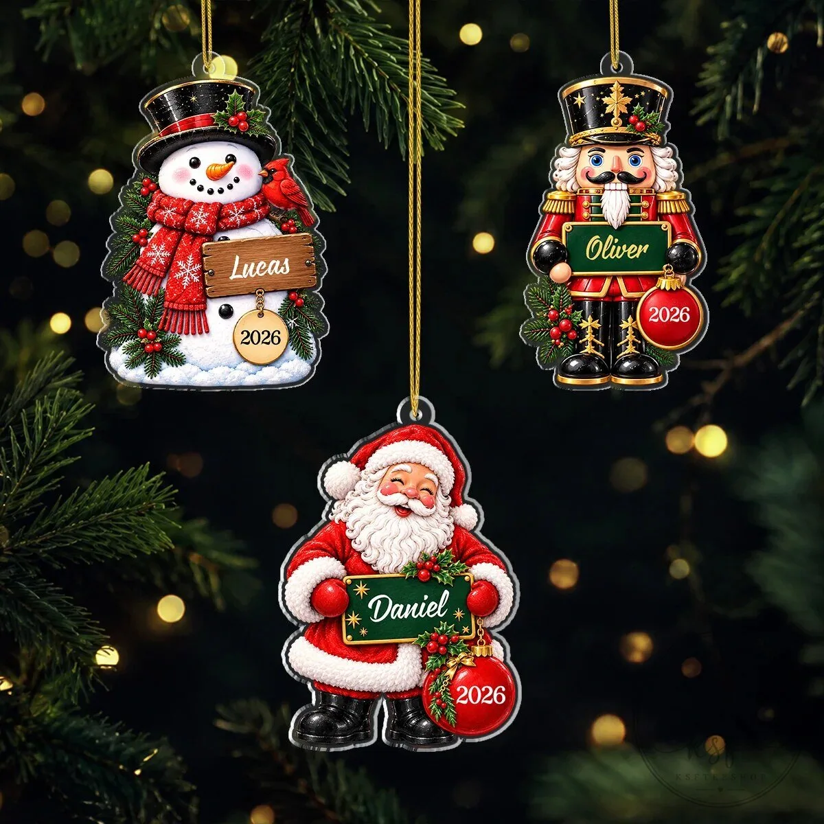 Personalized Christmas Snowman Nutcracker Santa Claus Acrylic Ornament 10 Personalized Christmas Snowman Nutcracker Santa Claus Acrylic Ornament
