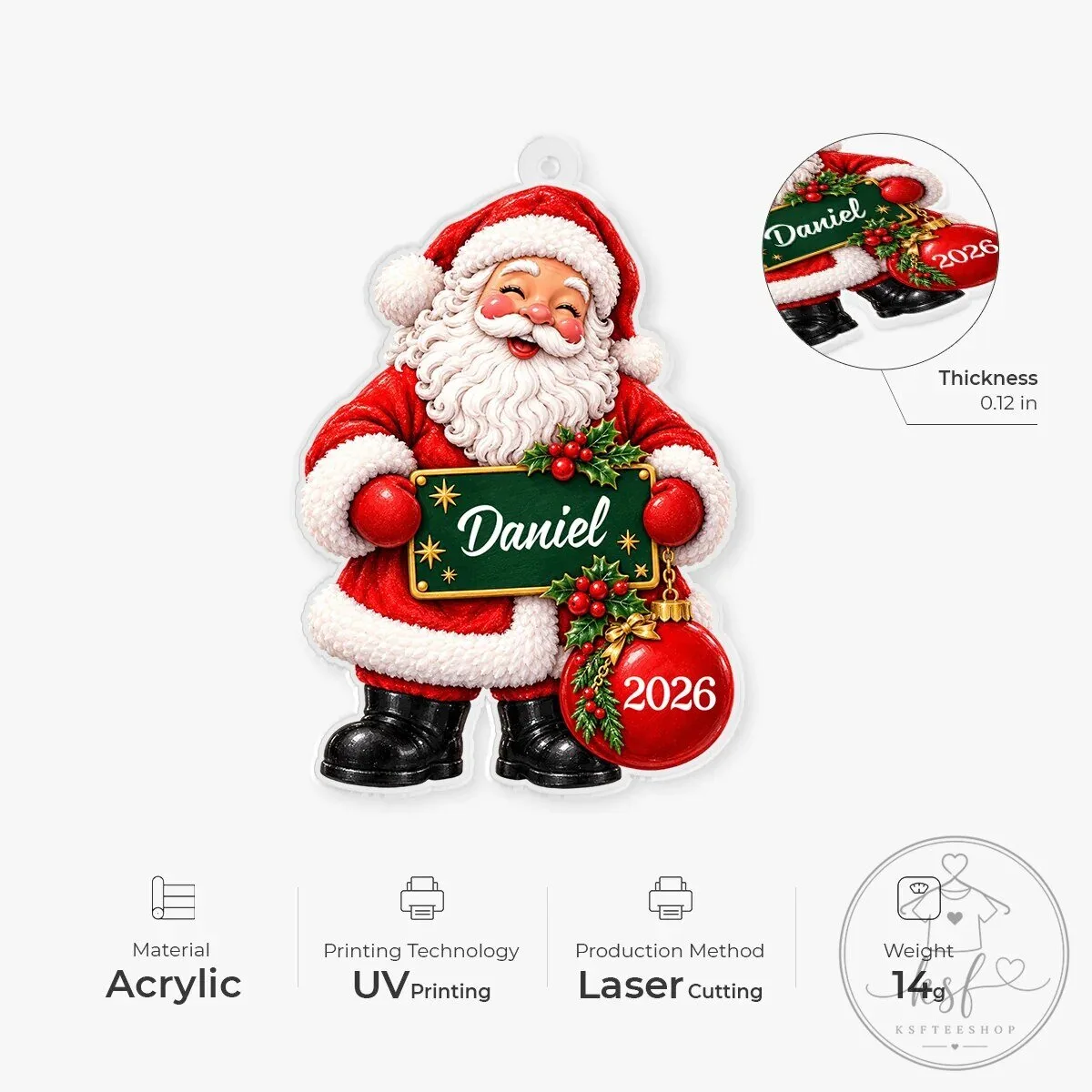 Personalized Christmas Snowman Nutcracker Santa Claus Acrylic Ornament 12 Personalized Christmas Snowman Nutcracker Santa Claus Acrylic Ornament