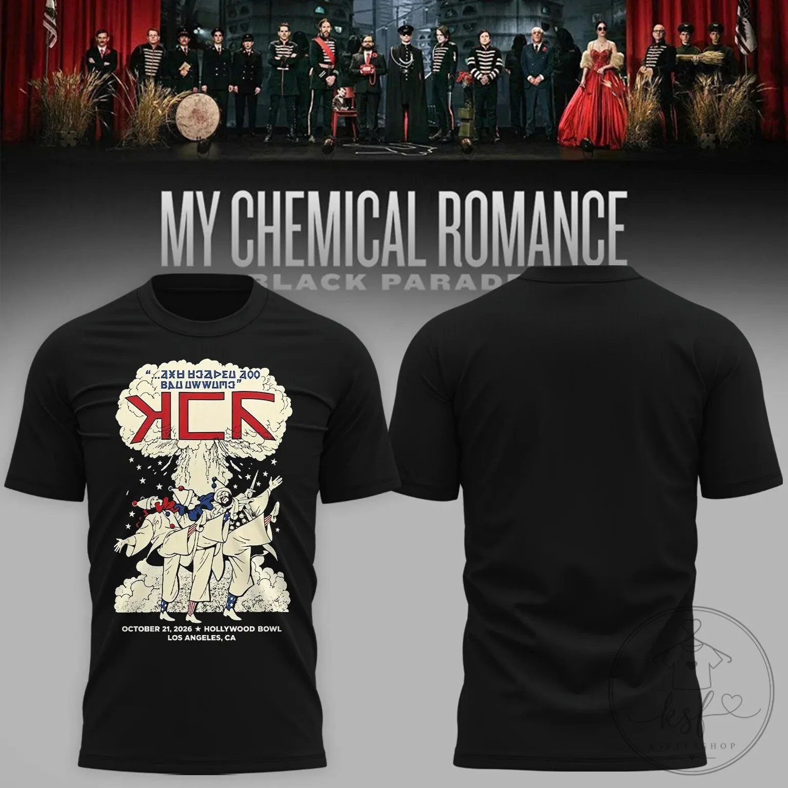 My Chemical Romance Los Angeles Hollywood Bowl Concert Black T-Shirt 4 My Chemical Romance Los Angeles Hollywood Bowl Concert Black T-Shirt