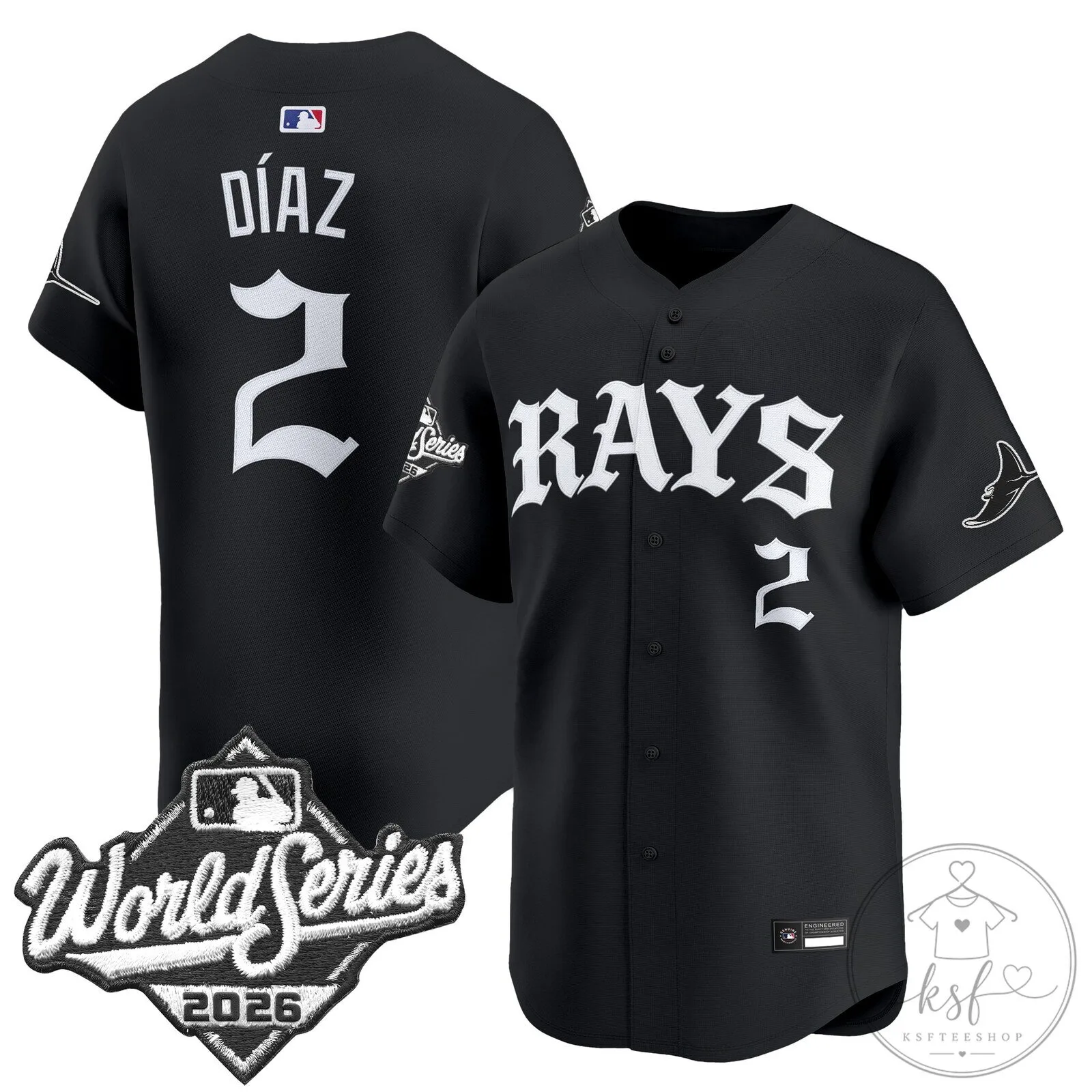 Tampa Bay Rays 2026 World Series Wander Franco Baseball Jersey Black